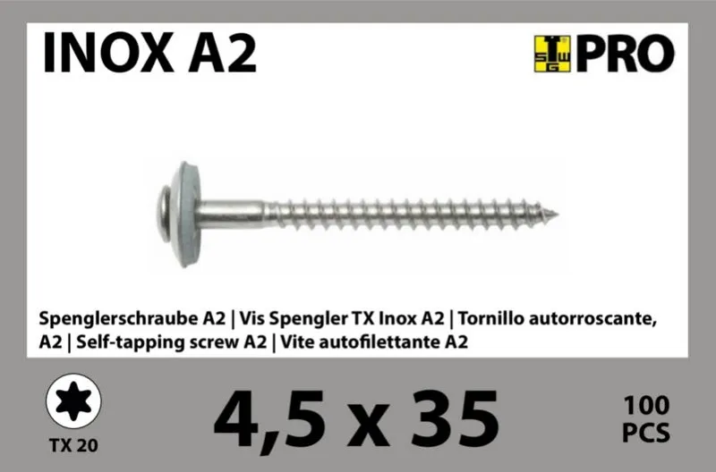 4,5x35 mm Spenglerschrauben A2