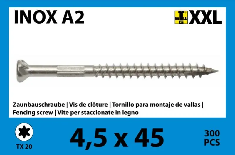 4,5x45 mm  Zaunbauschrauben  Edelstah