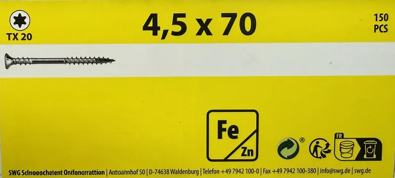 4,5x70 mm Verlegeschraube vz Eimer