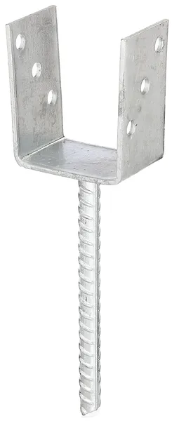 \\SW-AG\AllgeierSchoedel\Bilder Onlineshop\Alberts Pfostenkappen, Flechtzaunhalter, Pfostenanker, Einschlagh&uuml;lse\Pfostentr&auml;ger\U pfostentr&auml;ger mit Riffelstab 91 mm 214265.jpg