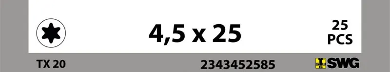 4,5x25 mm Spenglerschraube A2