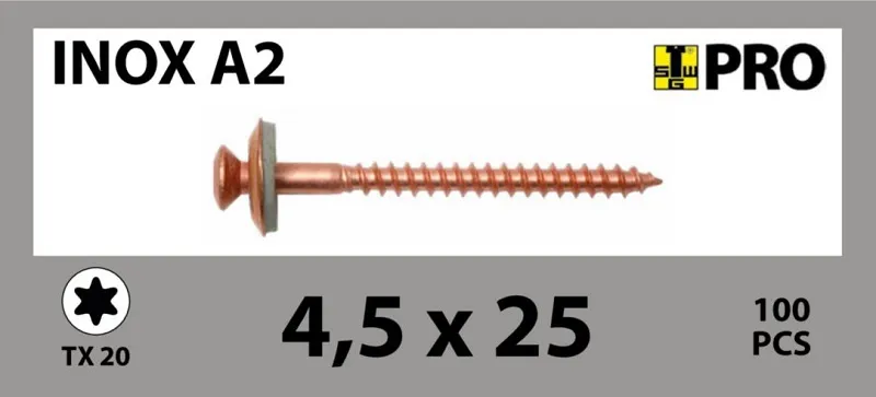 4,5x25 mm Spenglerschraube A2