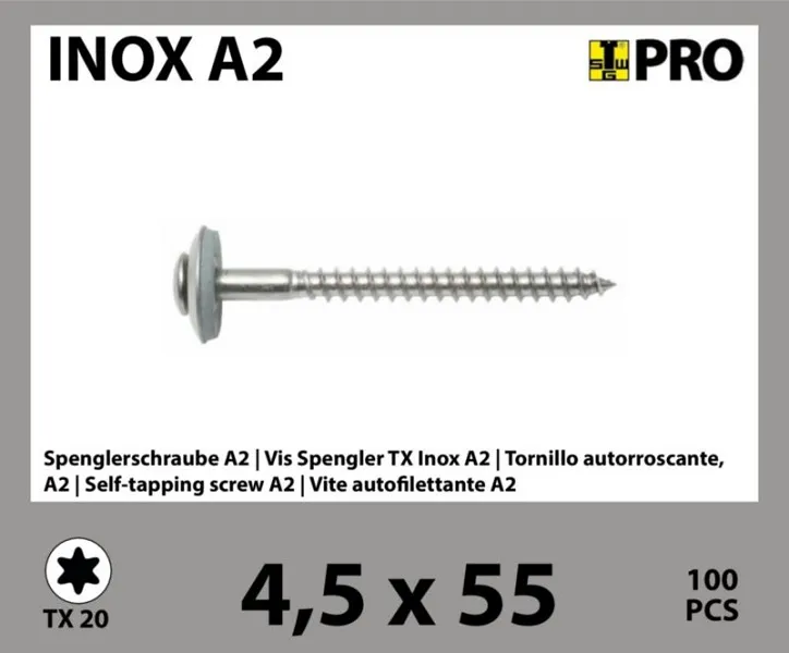 4,5x55 mm Spenglerschraube A2