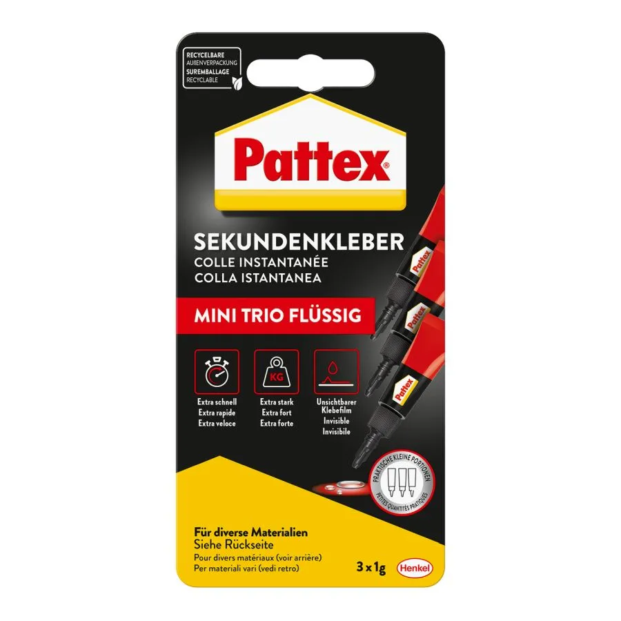 Pattex Sekundenkleber Mini Trio 3x1gr