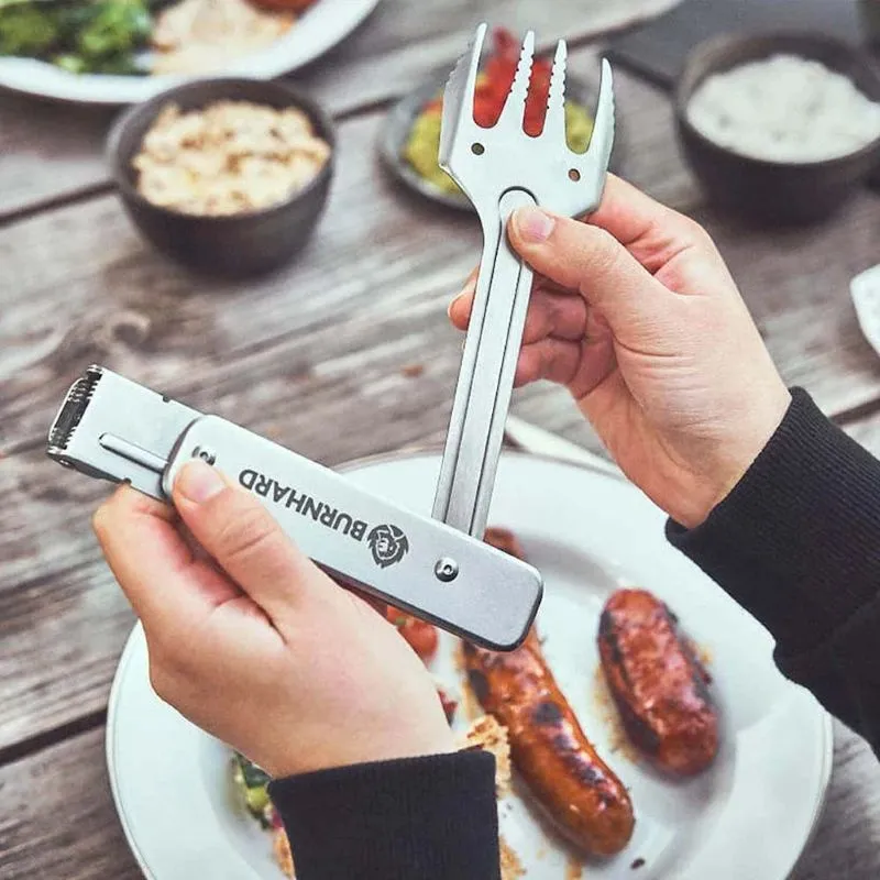 BURNHARD Edelstahl Grillbesteck 4 in 1