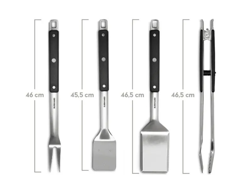 BURNHARD Grillbesteck Edelstahl 4-tlg