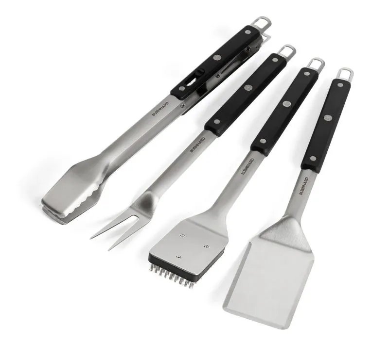 BURNHARD Grillbesteck Edelstahl 4-tlg