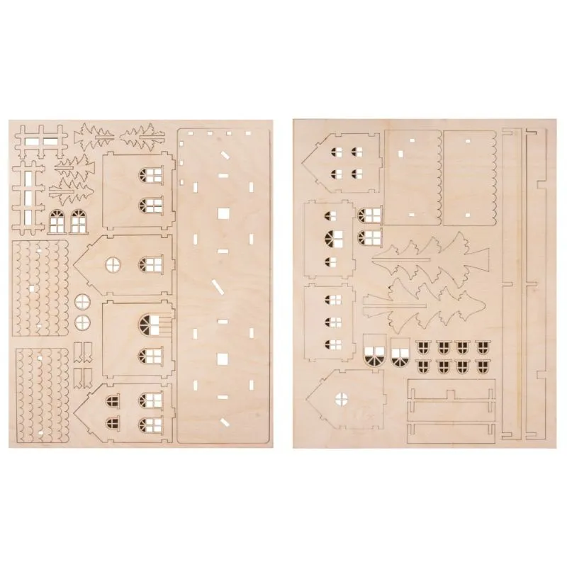 Holzbausatz H&auml;uschen x2 FSC 100%