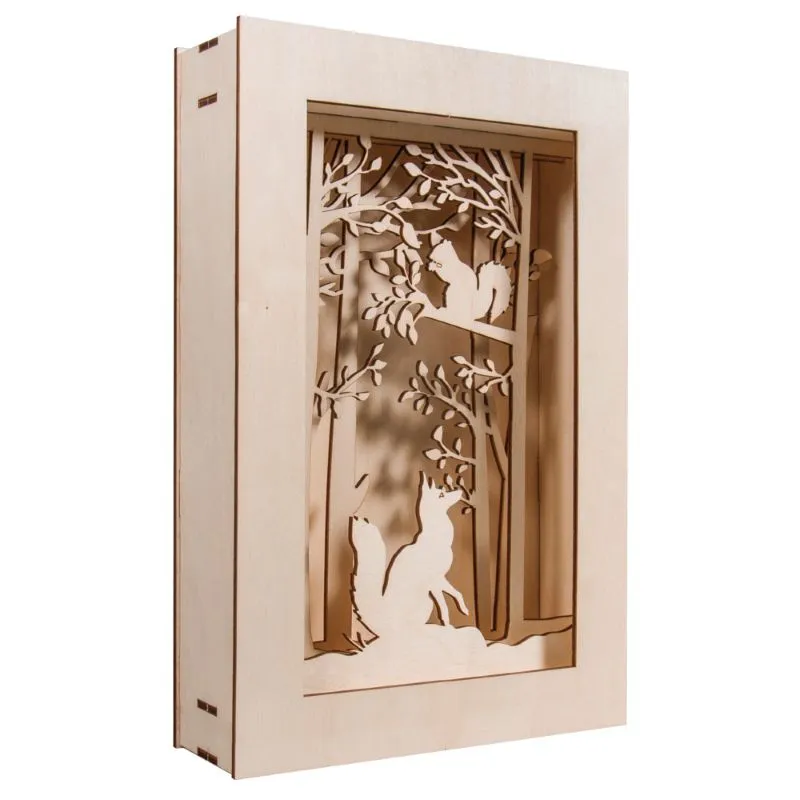 Holzbausatz 3D-Motivrahmen Wald