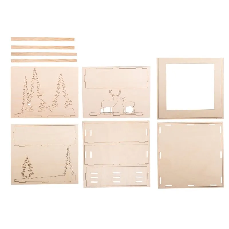 Holzbausatz 3D-Motivrahmen Winterland