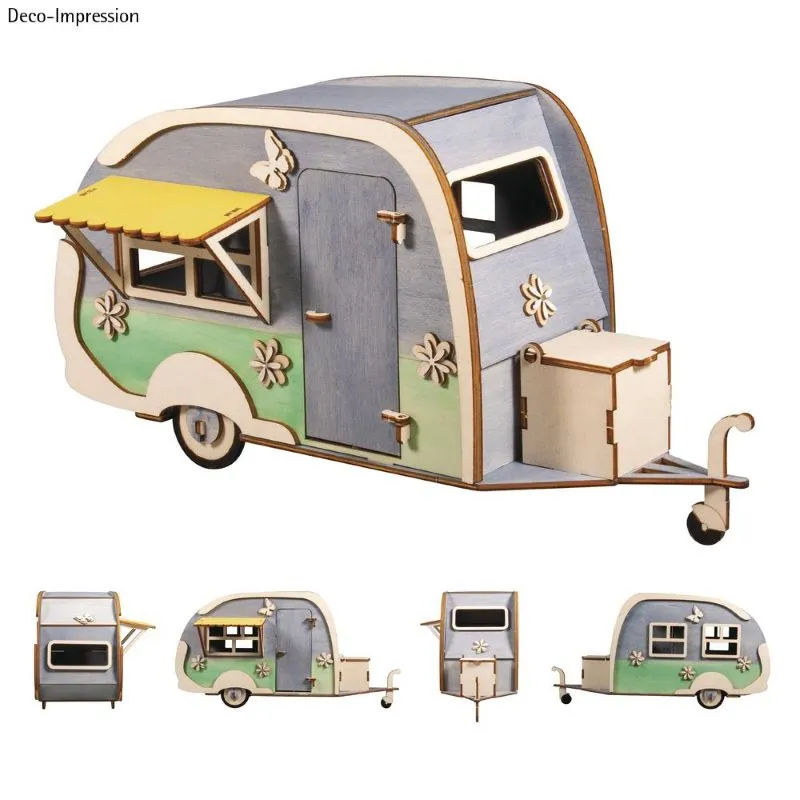 Holzbausatz 3D Wohnwagen, FSC 100%