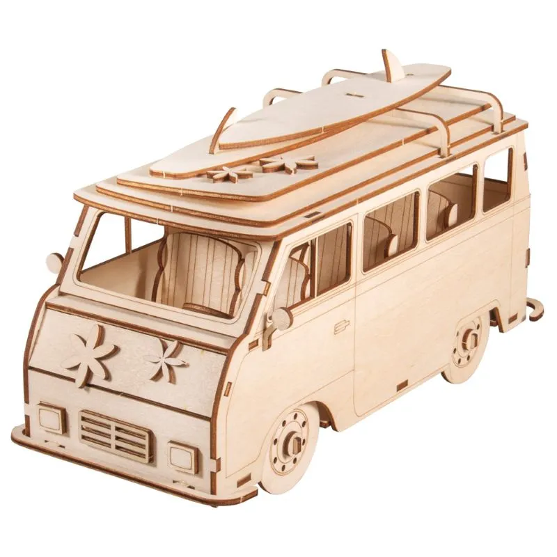 Holzbausatz 3D Campingbus, FSC 100%