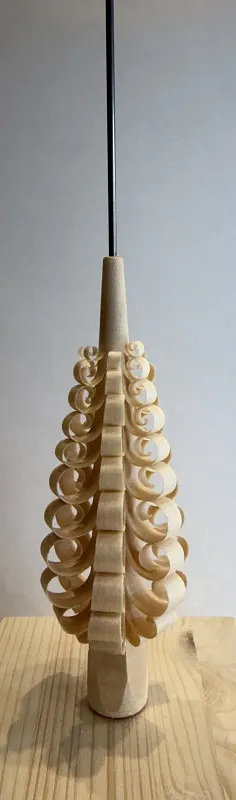 Spanbaum gebohrt natur, H&ouml;he 12 cm