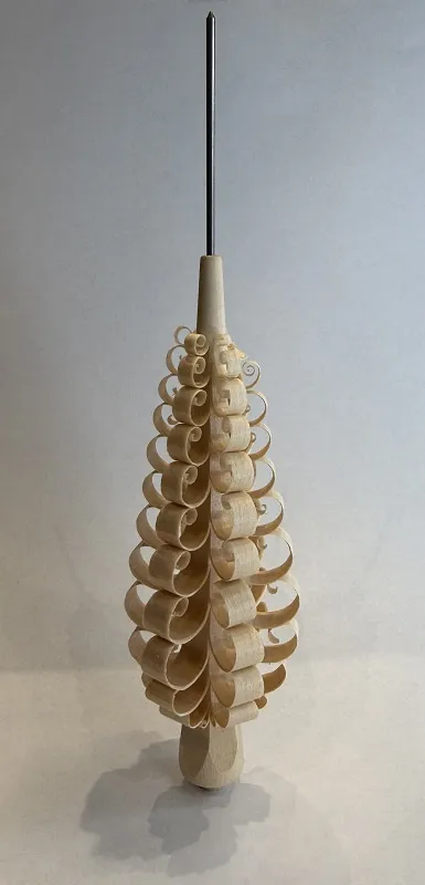 Spanbaum gebohrt natur, H&ouml;he 14 cm