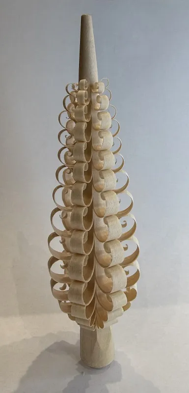 Spanbaum gebohrt natur, H&ouml;he 16 cm