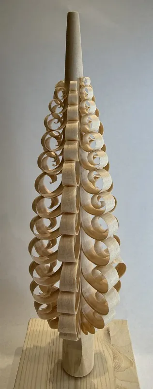 Spanbaum gebohrt natur, H&ouml;he 22 cm
