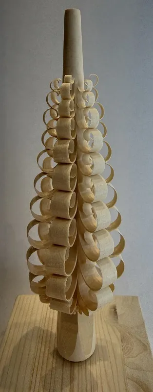 Spanbaum gebohrt natur, H&ouml;he 24 cm