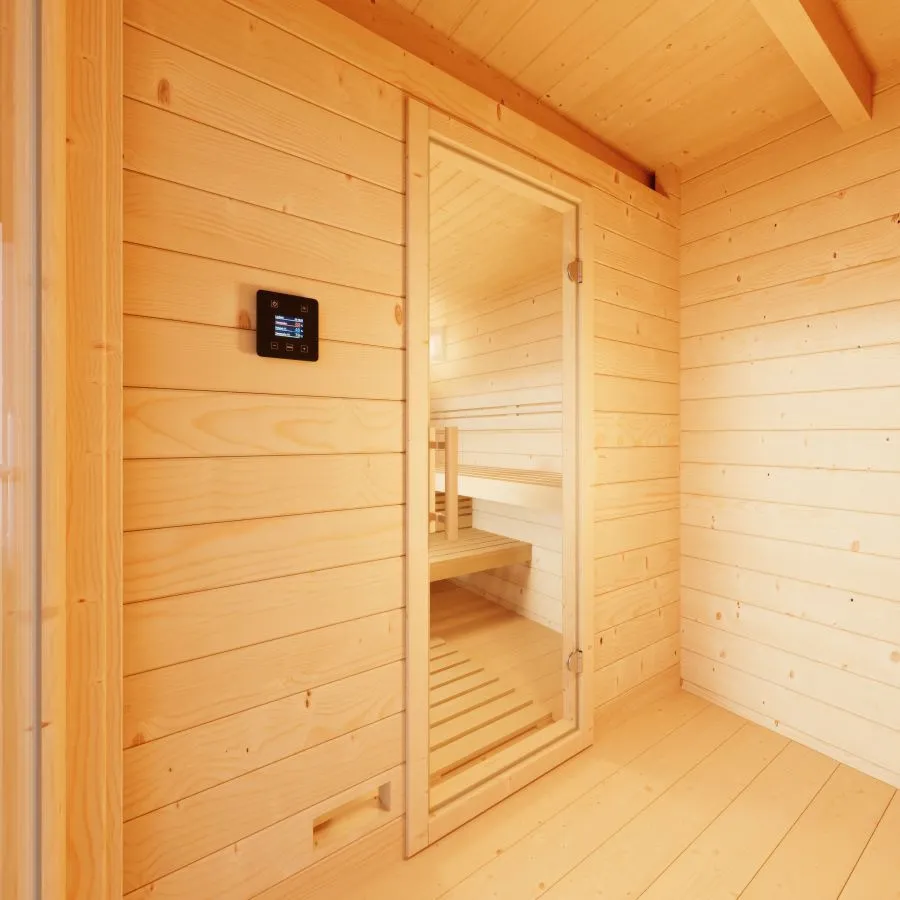 Gartensauna Terra 2B, nord. Fichte 70 mm