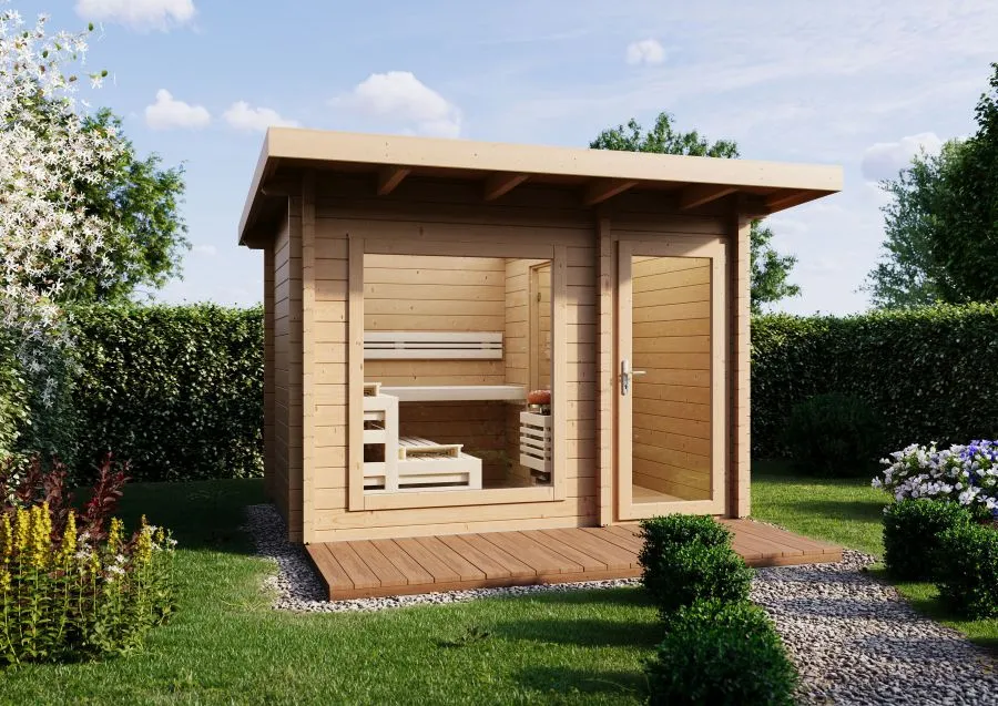 Gartensauna Terra 2B, nord. Fichte 70 mm