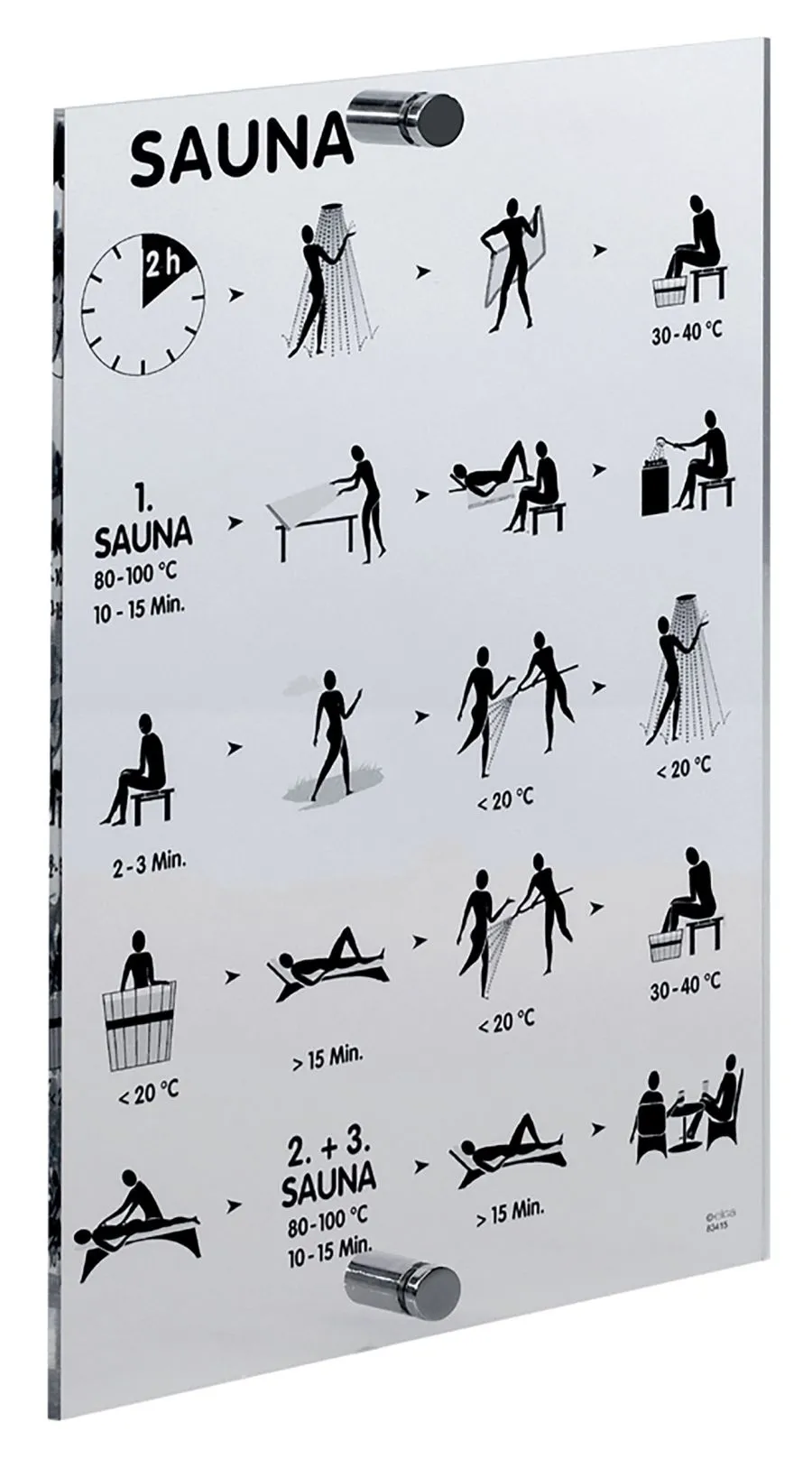 Saunaregeltafel aus Acrylglas