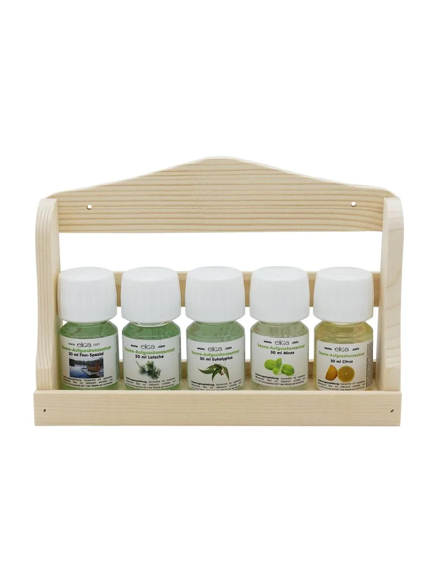 Aufguss-Wandbord mit 5 Flaschen &agrave; 30 ml